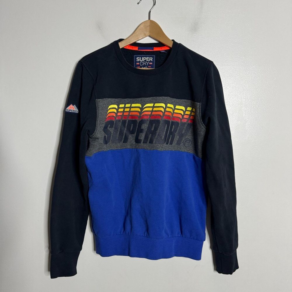 Superdry Sweater Mens Medium Crewneck Navy Blue‎ Cotton